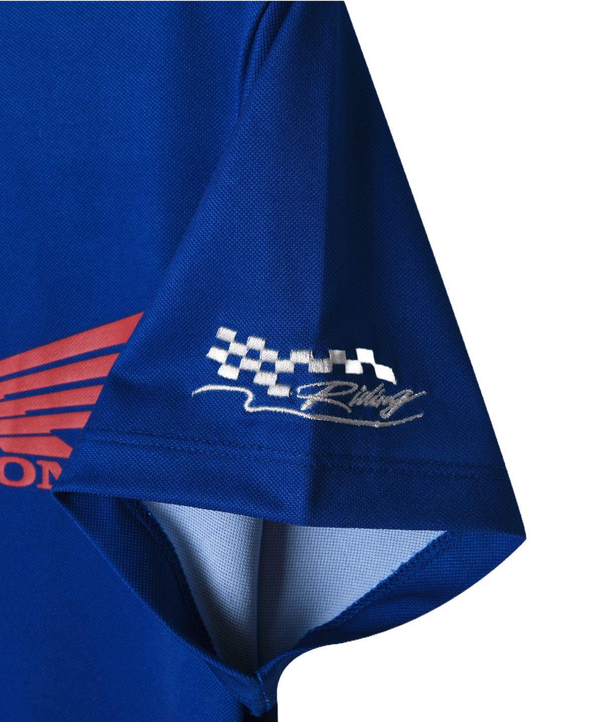 핍스 모터사이클(PHYPS MOTORCYCLE) Womens Moto Patch Polo Shirt Blue