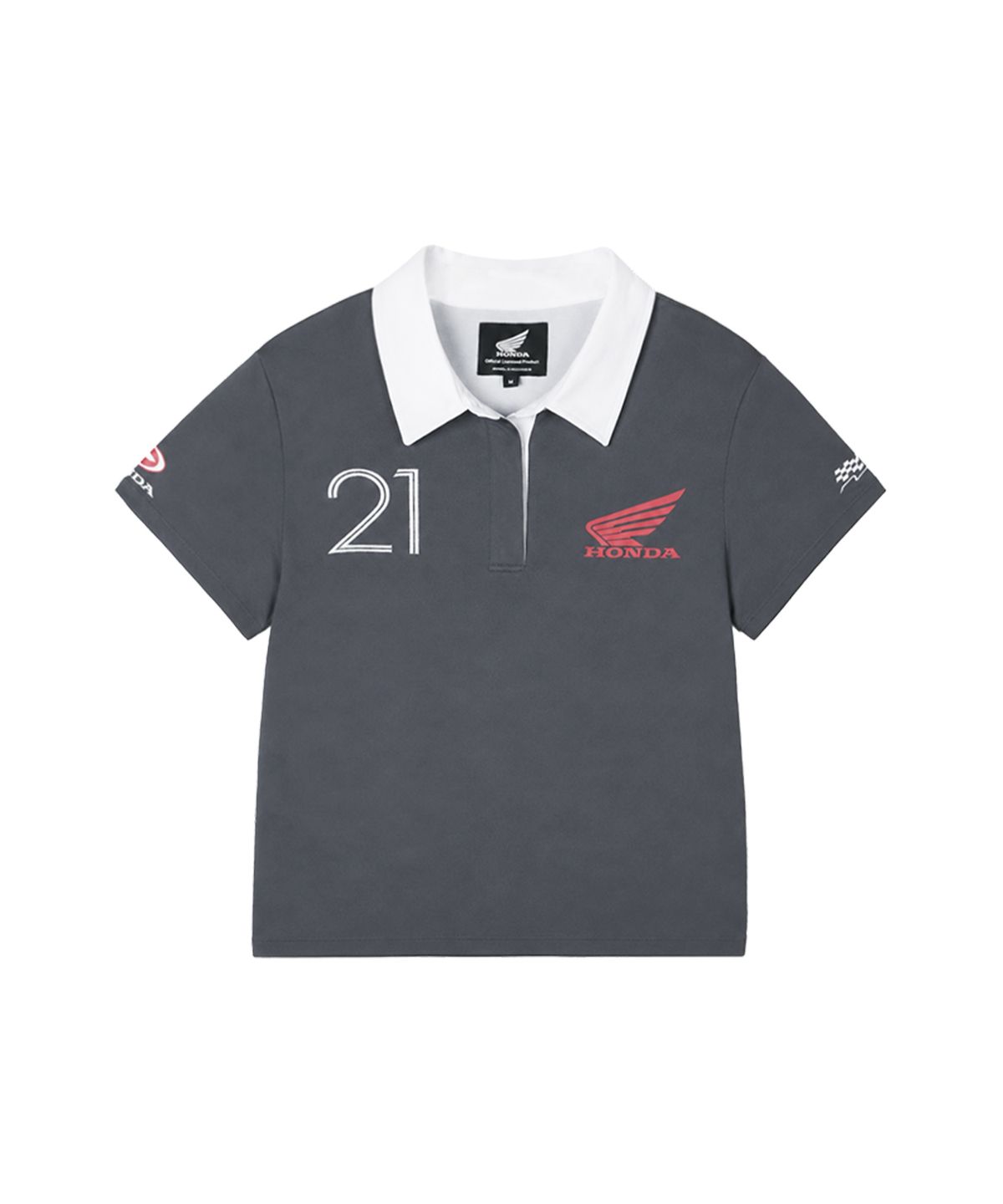 핍스 모터사이클(PHYPS MOTORCYCLE) Womens Moto Patch Polo Shirt Navy