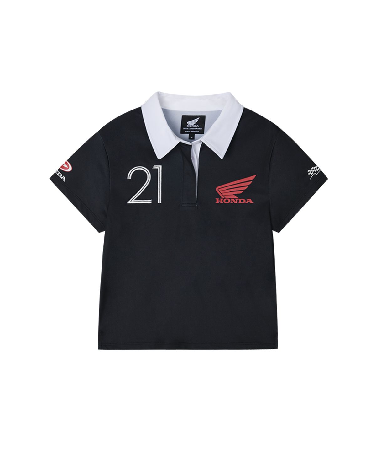 핍스 모터사이클(PHYPS MOTORCYCLE) Womens Moto Patch Polo Shirt Black