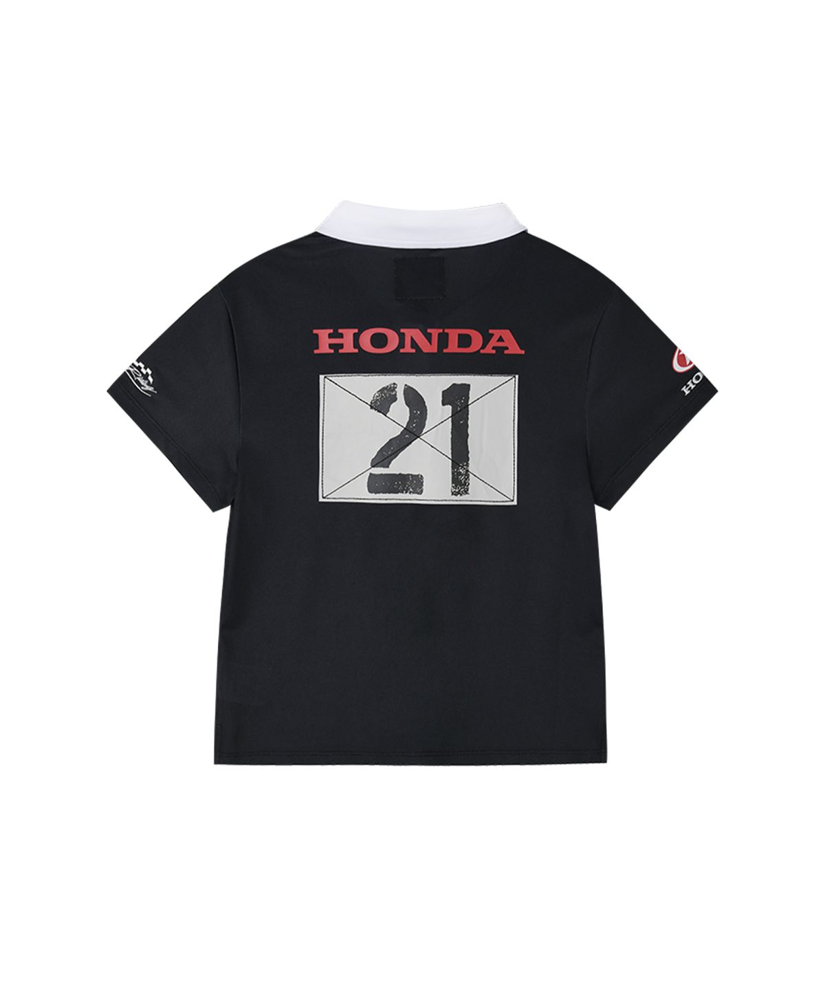 핍스 모터사이클(PHYPS MOTORCYCLE) Womens Moto Patch Polo Shirt Black