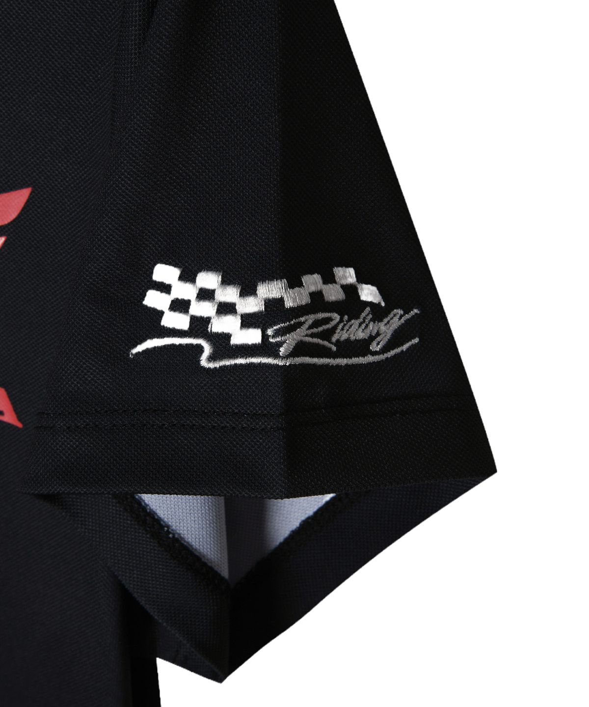 핍스 모터사이클(PHYPS MOTORCYCLE) Womens Moto Patch Polo Shirt Black