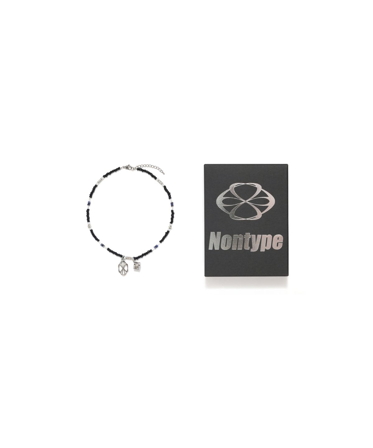 논타입(NONTYPE) CUBE DUAL SYMBOL NECKLACE (BLACK)