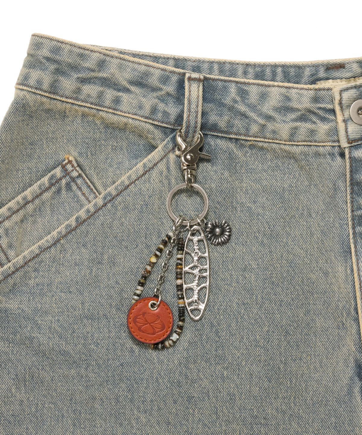 논타입(NONTYPE) LEAF SYMBOL ABSTRACT KEYRING (SILVER)