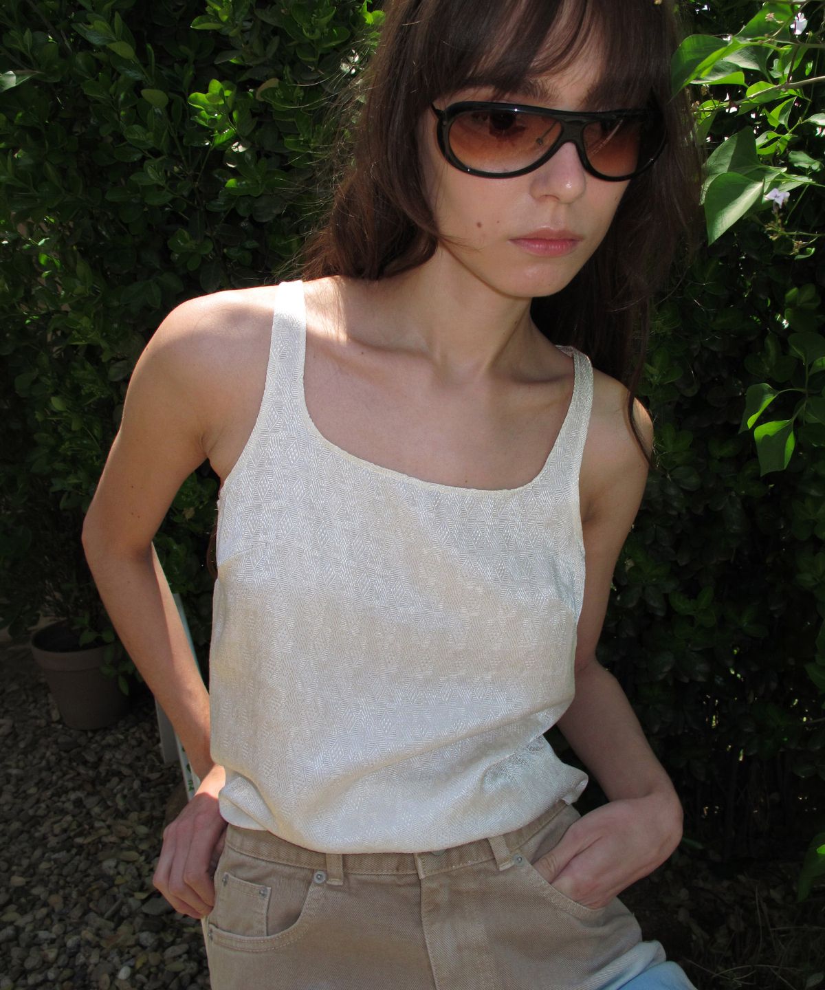 센토르(CENTAUR.KR) SILK JACQUARD SLEEVELESS_CREAM