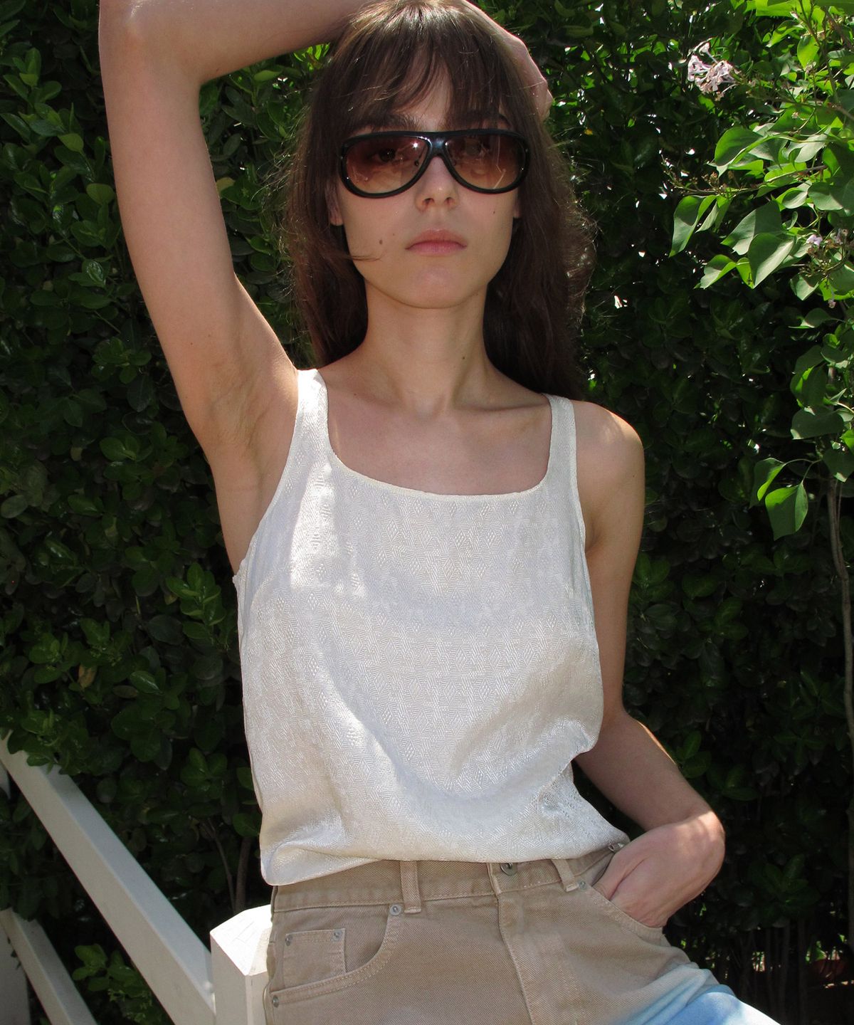 센토르(CENTAUR.KR) SILK JACQUARD SLEEVELESS_CREAM