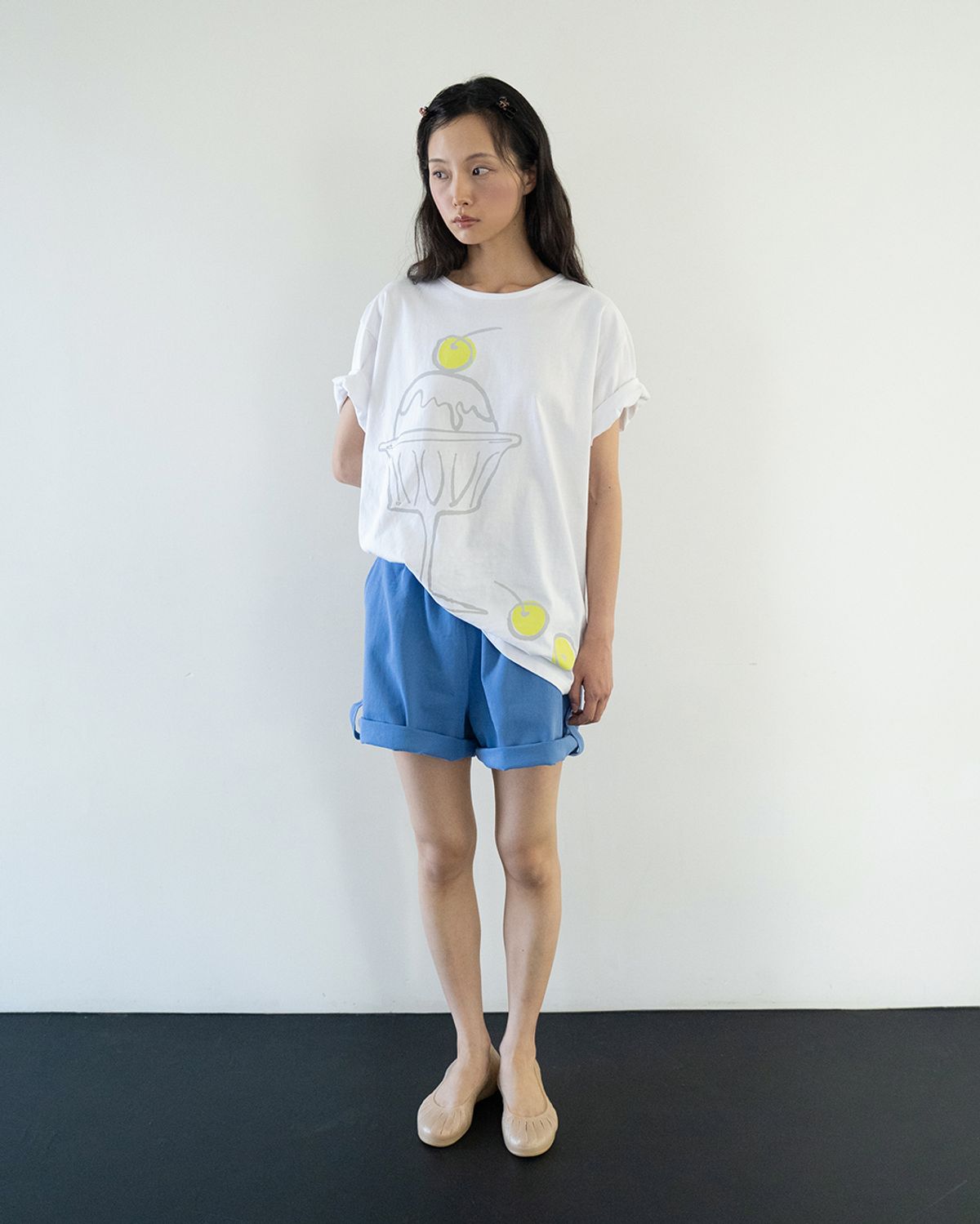 온스카(ONSKA) ROLL UP COMFY SHORTS (BLUE)