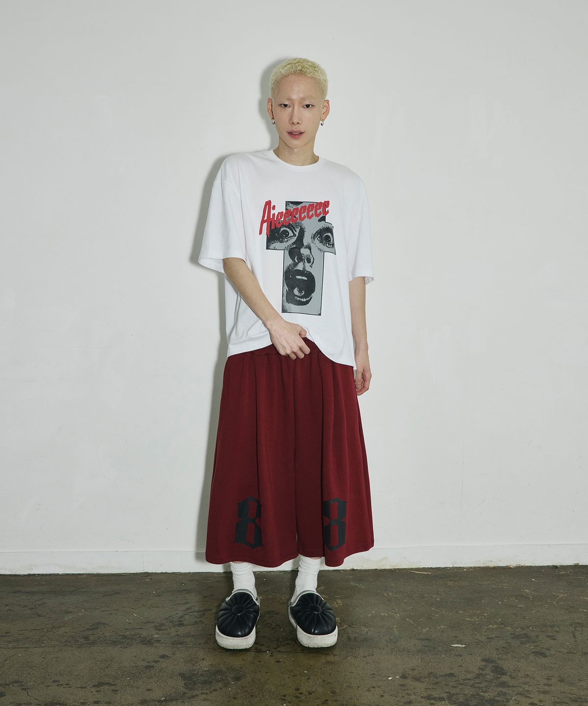 스켈리웩(SCALLYWAG) 더블 에잇 버뮤다 스웨트 쇼츠[버건디]