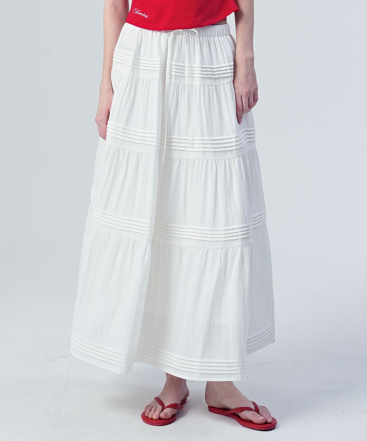 어반드레스(AVANDRESS) 세브 핀턱 롱 스커트_2Colors