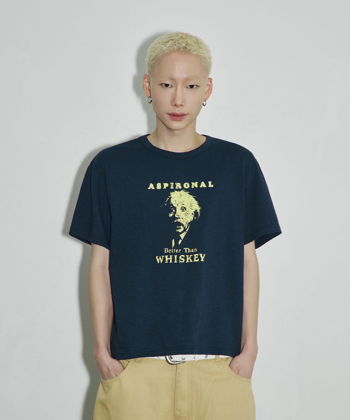 스켈리웩(SCALLYWAG) ASPIRONAL 슬라브 크롭 티셔츠[네이비]