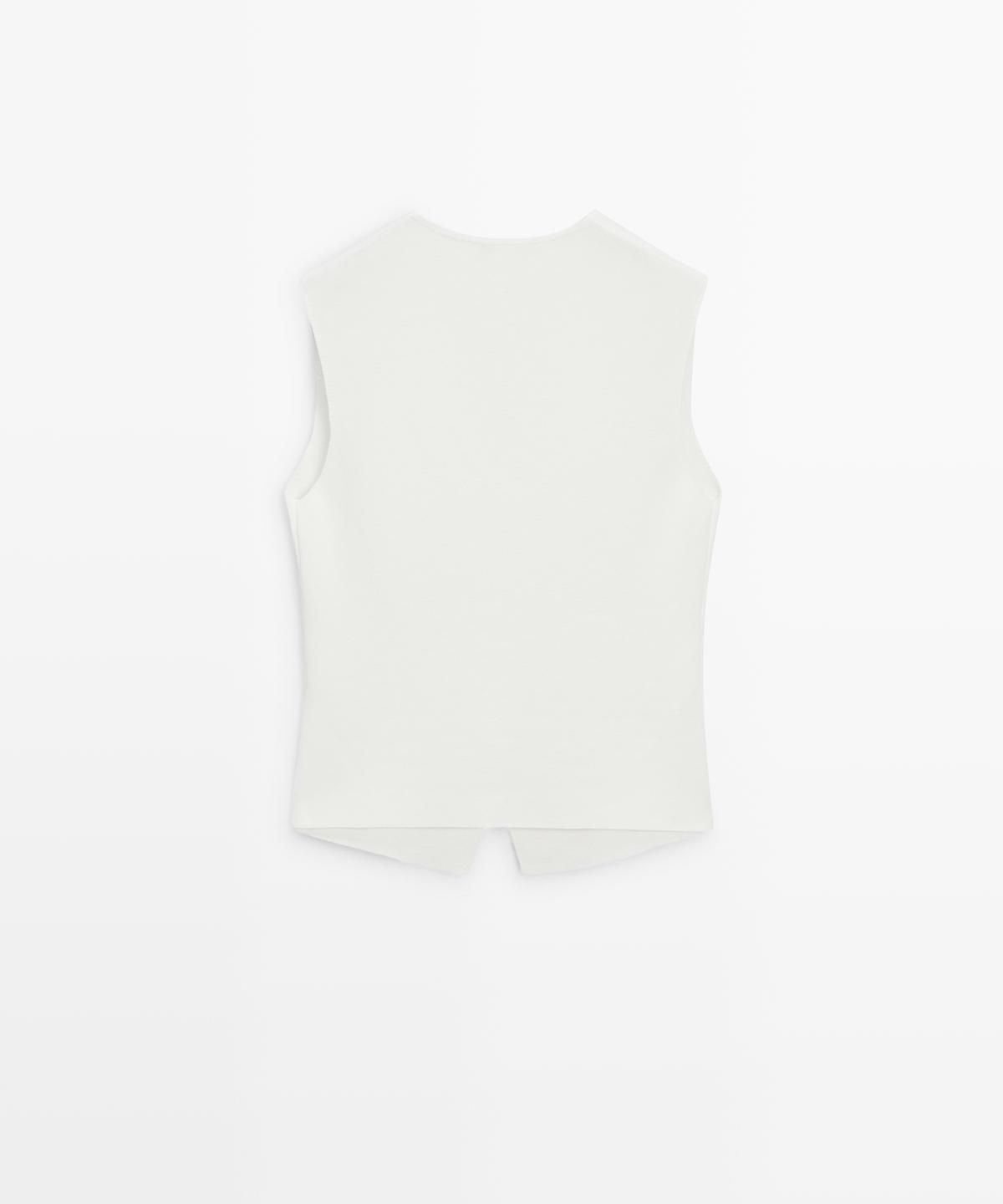 마시모두띠(MASSIMO DUTTI) 버튼 디테일 니트 베스트