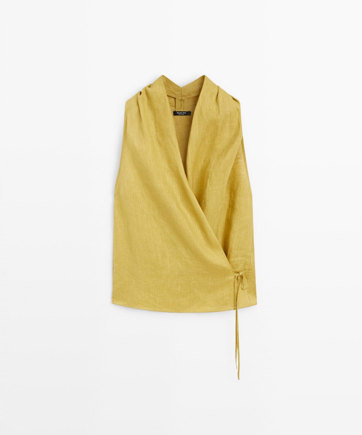 마시모두띠(MASSIMO DUTTI) 100% 린넨 크로스 홀터넥 탑
