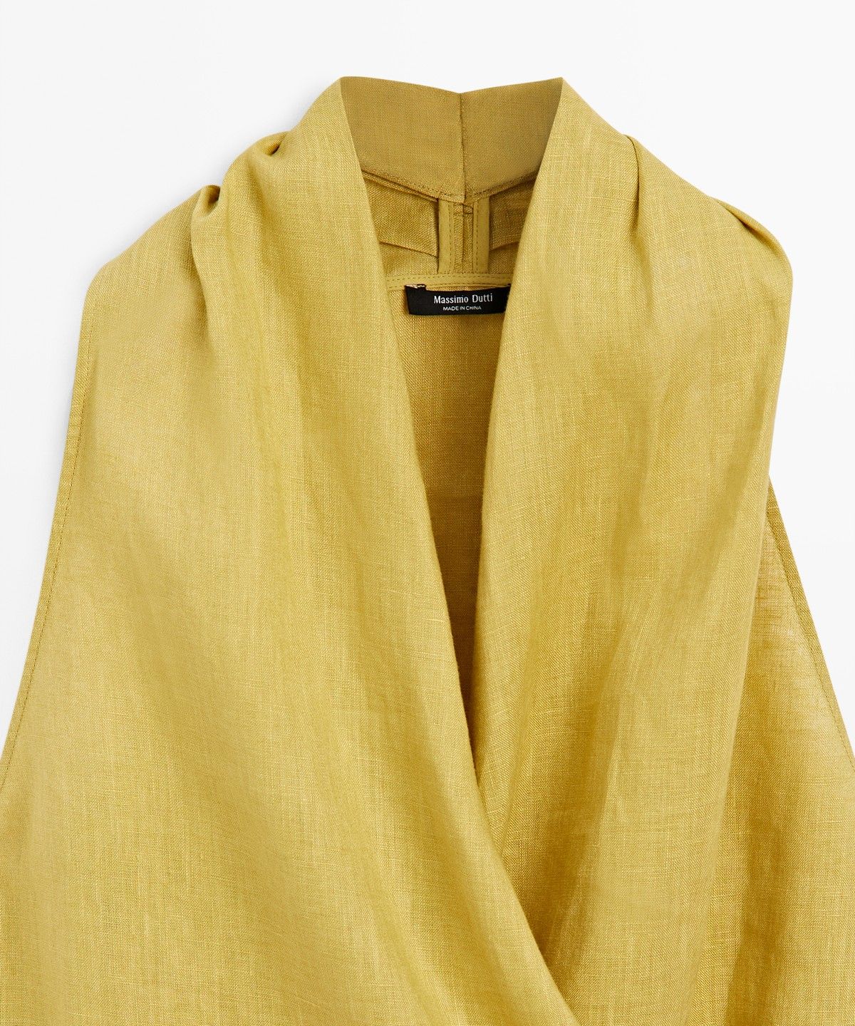 마시모두띠(MASSIMO DUTTI) 100% 린넨 크로스 홀터넥 탑