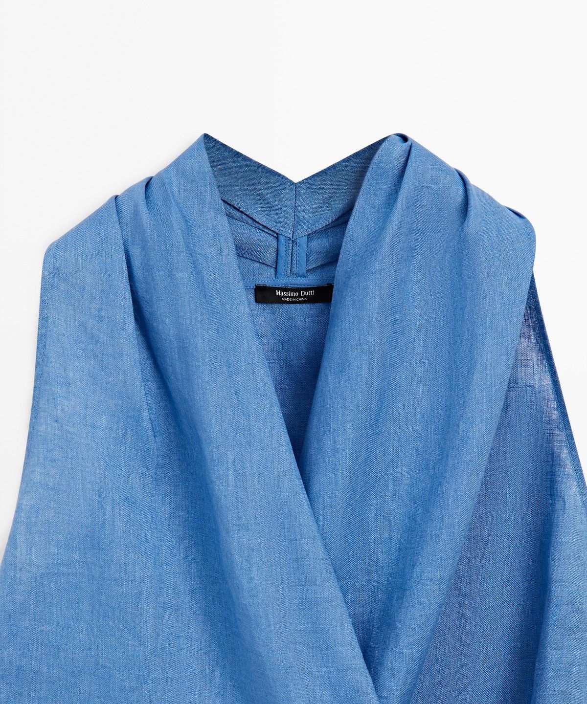 마시모두띠(MASSIMO DUTTI) 100% 린넨 크로스 홀터넥 탑