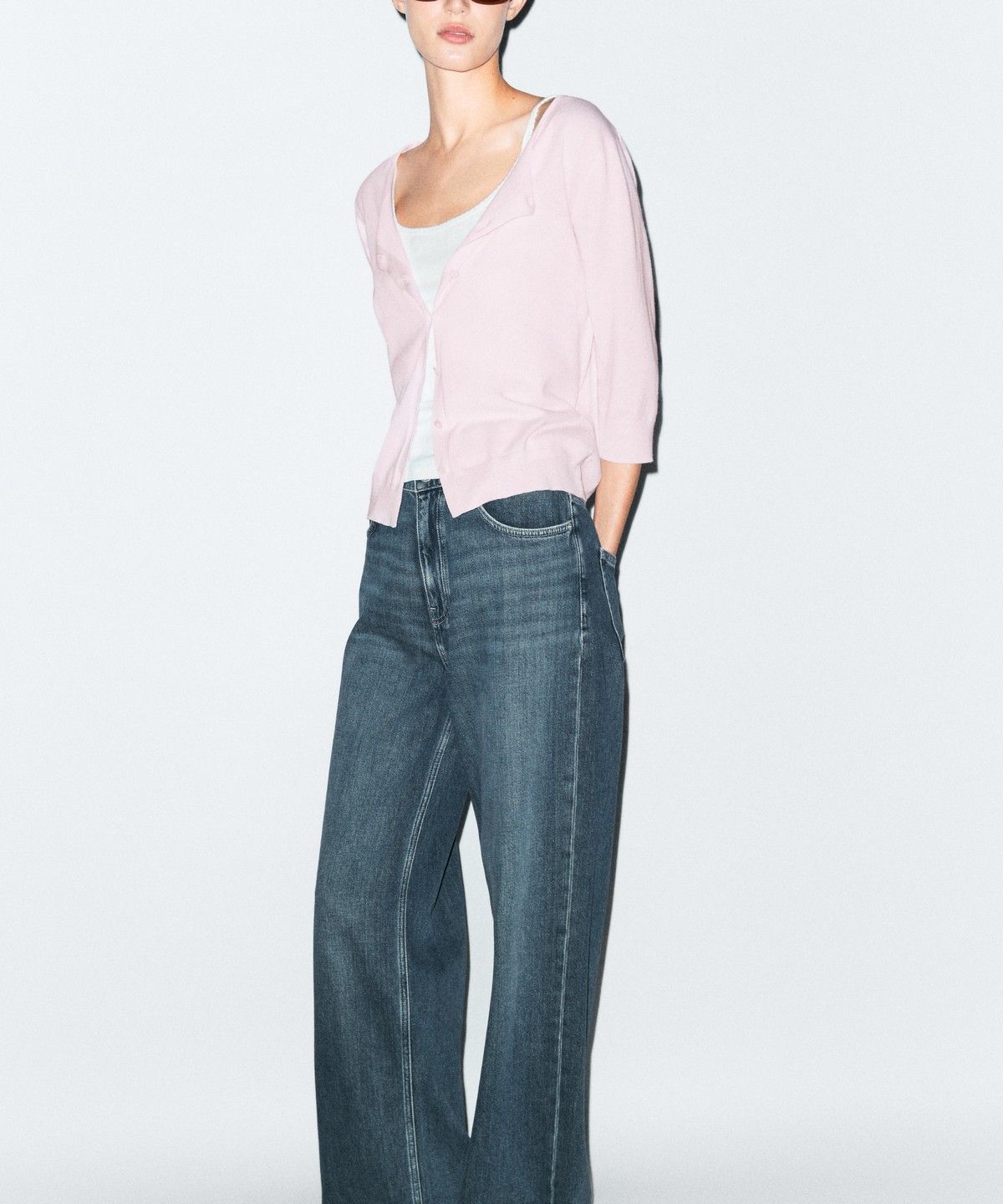 마시모두띠(MASSIMO DUTTI) 코튼 블렌드 보트넥 가디건