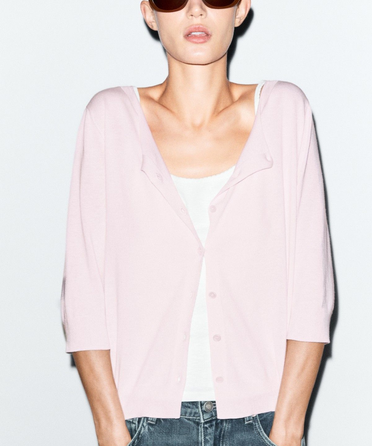 마시모두띠(MASSIMO DUTTI) 코튼 블렌드 보트넥 가디건