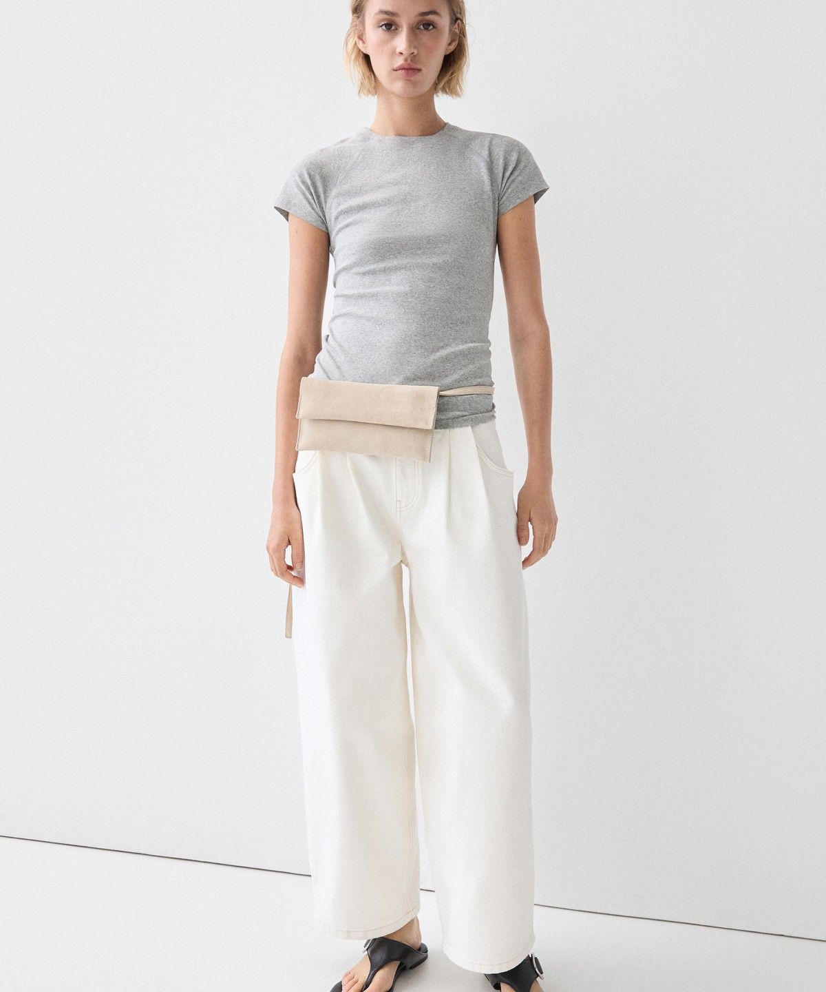 마시모두띠(MASSIMO DUTTI) 래글런 반팔 티셔츠