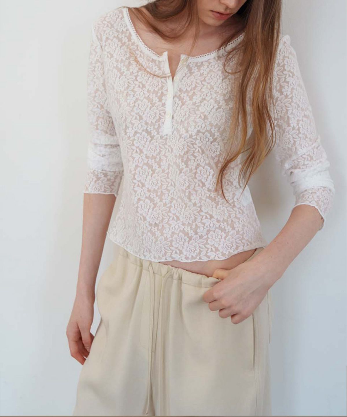 스러움(SEUREOUM) Relaxed Banding Pants_Cream Beige
