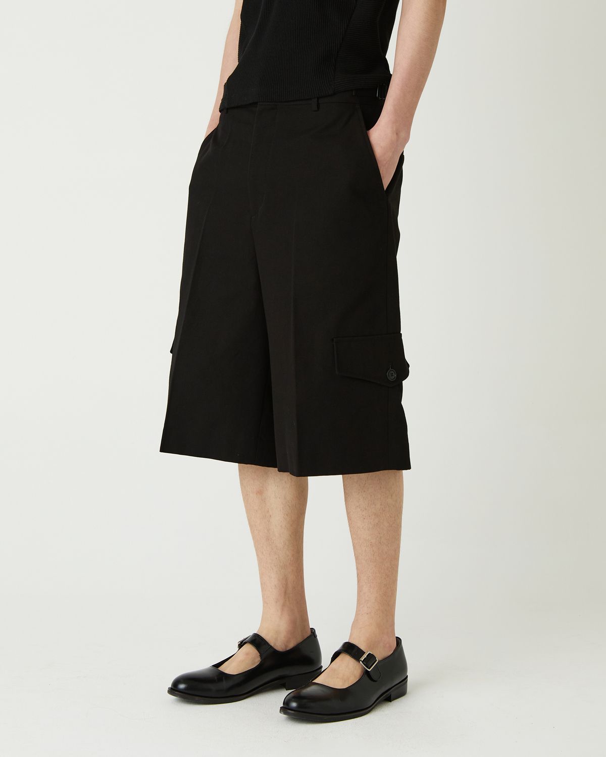 디앤드퀘스천(THEENDQUESTION) Oxford half pants / BLACK