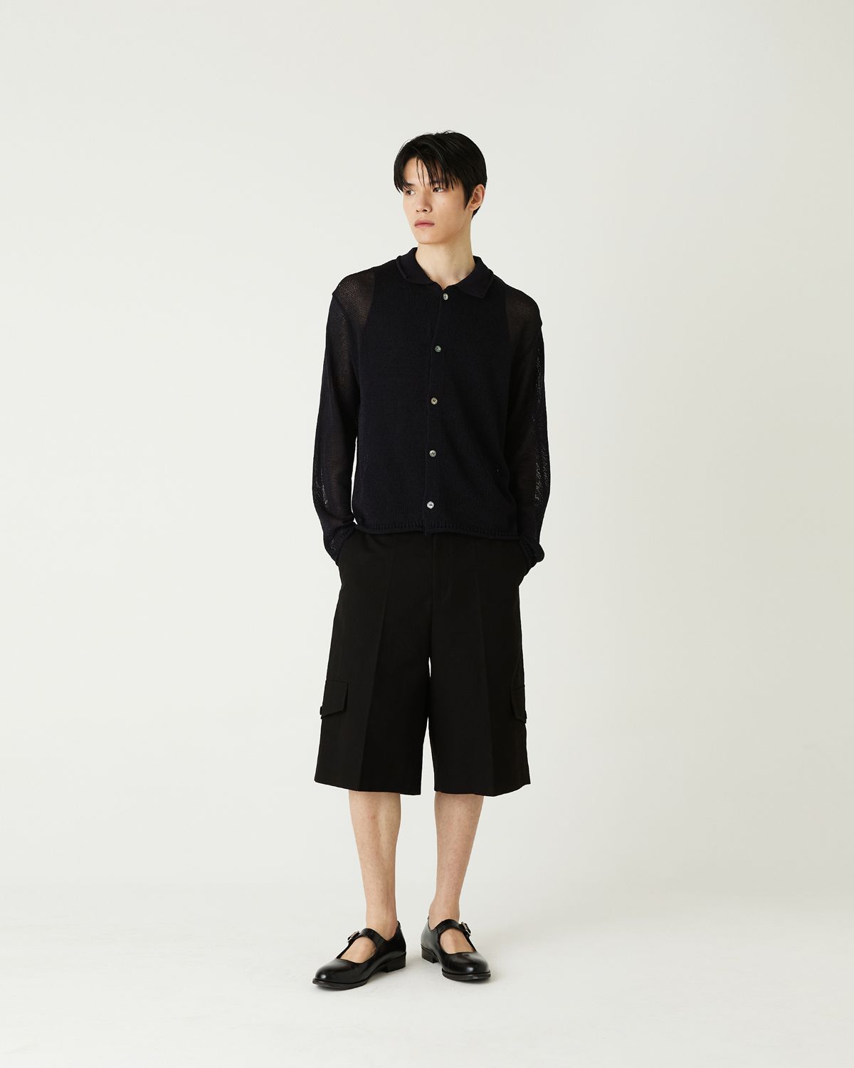 디앤드퀘스천(THEENDQUESTION) Oxford half pants / BLACK