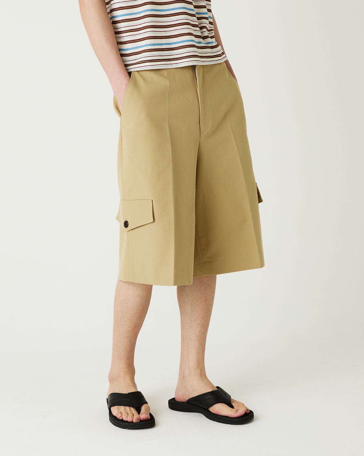 디앤드퀘스천(THEENDQUESTION) Oxford half pants / BEIGE