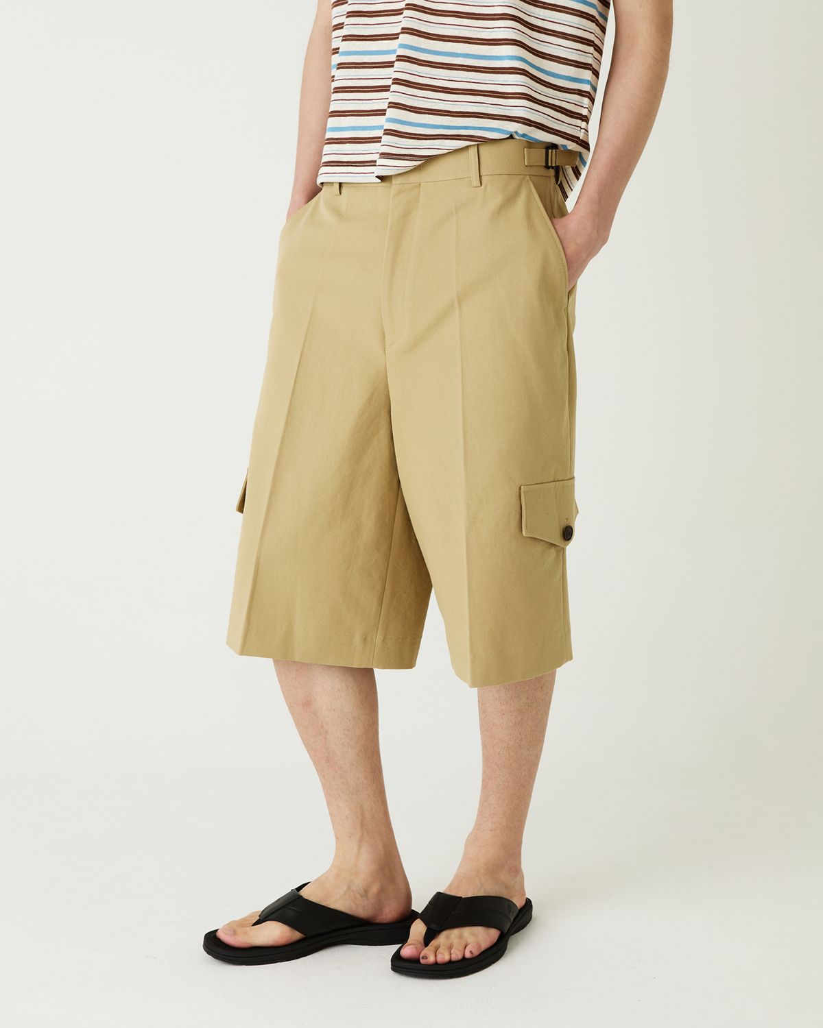 디앤드퀘스천(THEENDQUESTION) Oxford half pants / BEIGE