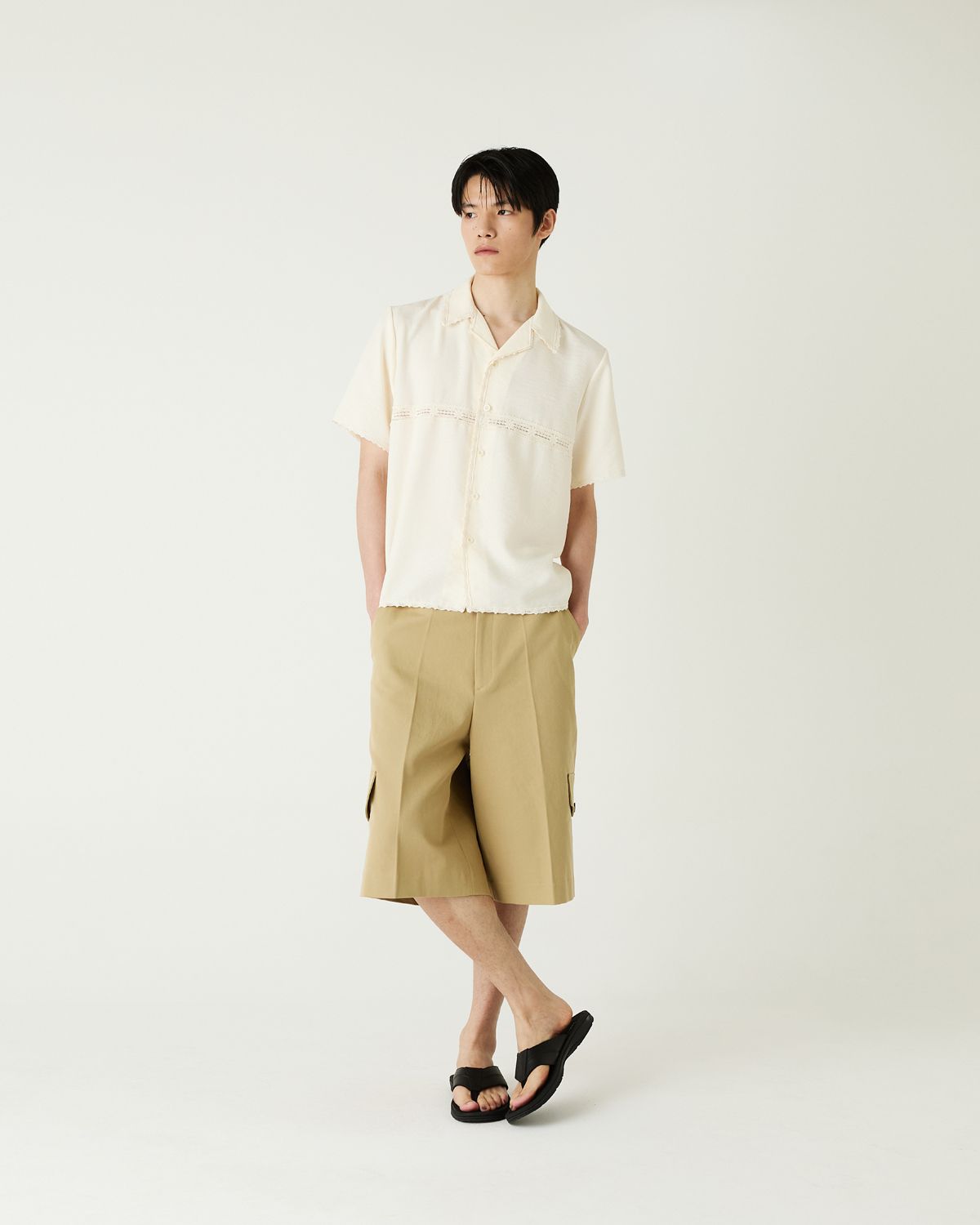 디앤드퀘스천(THEENDQUESTION) Oxford half pants / BEIGE