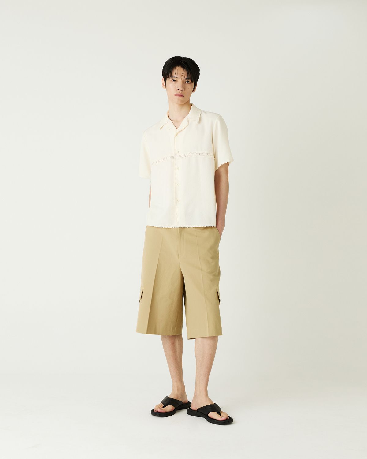 디앤드퀘스천(THEENDQUESTION) Oxford half pants / BEIGE