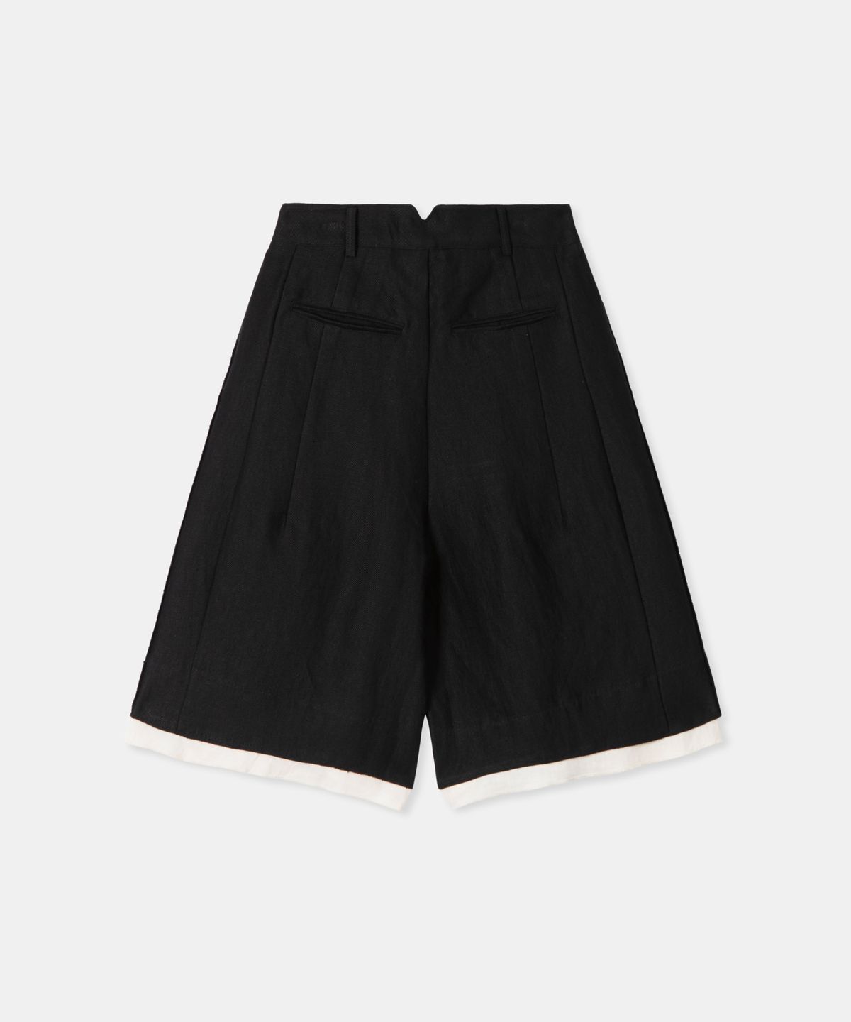 디앤드퀘스천(THEENDQUESTION) Linen blend half pants / BLACK