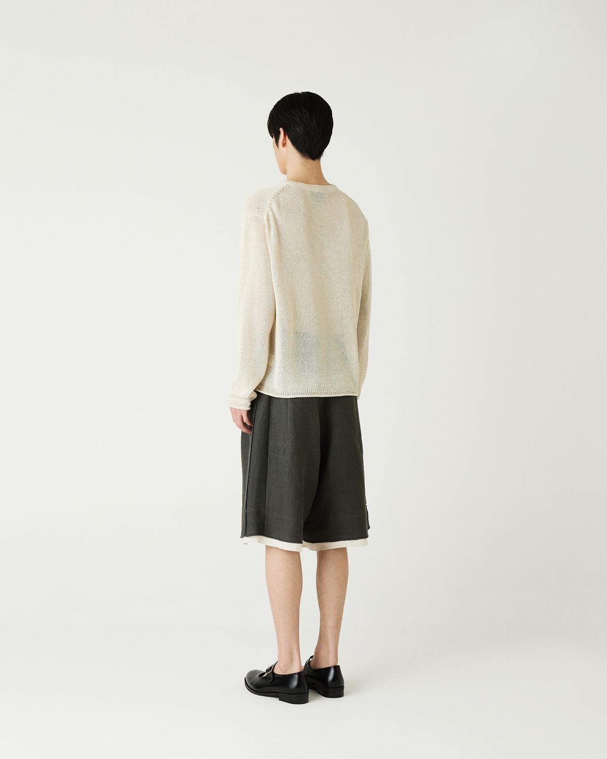 디앤드퀘스천(THEENDQUESTION) Linen blend half pants / KHAKI