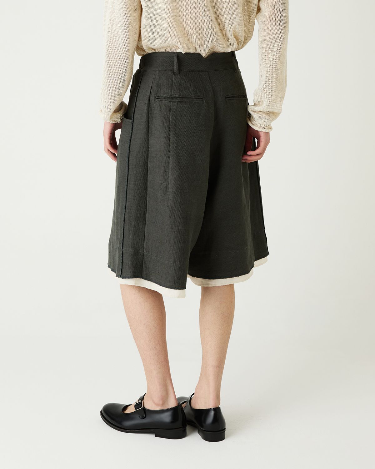 디앤드퀘스천(THEENDQUESTION) Linen blend half pants / KHAKI