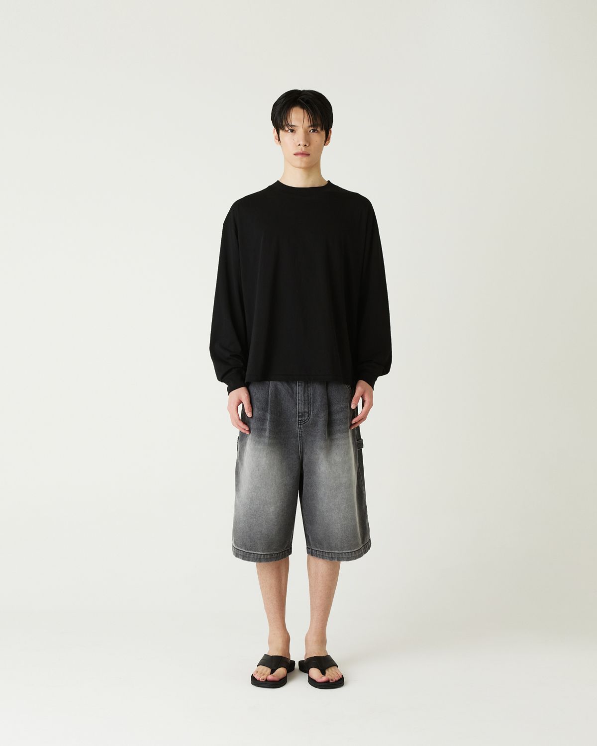 디앤드퀘스천(THEENDQUESTION) Bio-washed t-shirt / BLACK