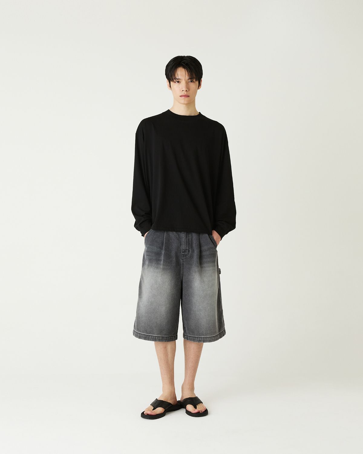 디앤드퀘스천(THEENDQUESTION) Bio-washed t-shirt / BLACK