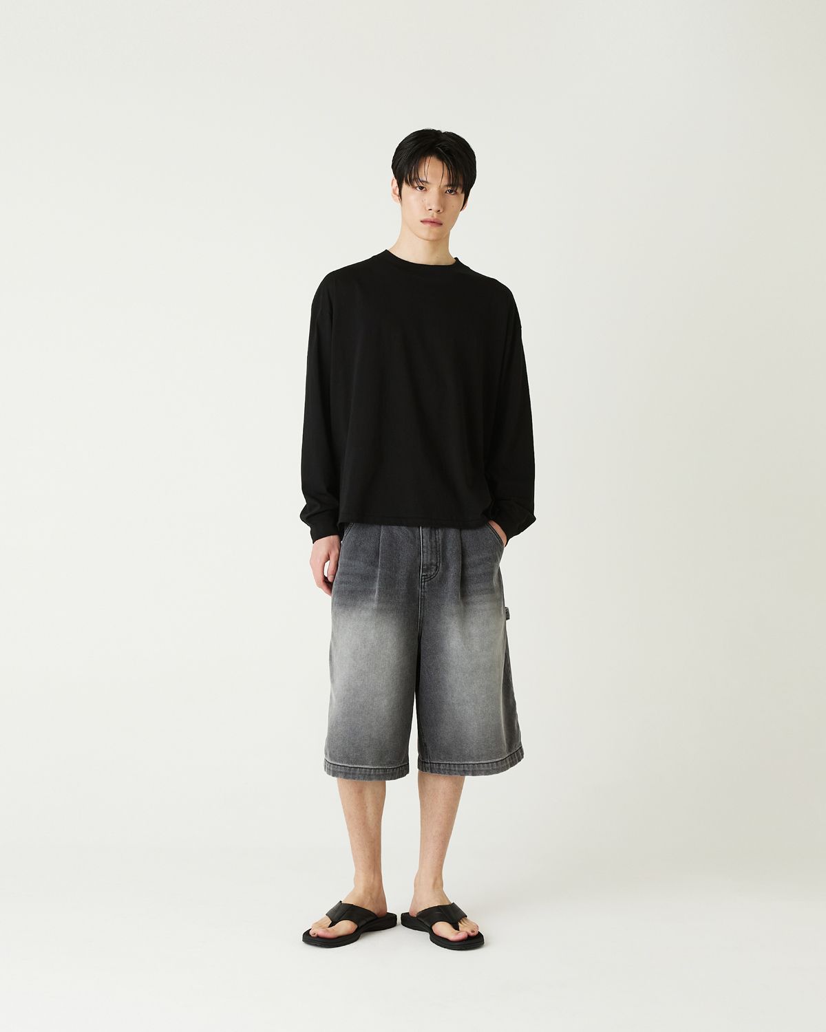 디앤드퀘스천(THEENDQUESTION) Bio-washed t-shirt / BLACK
