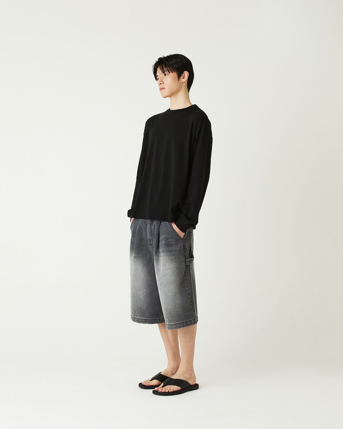 디앤드퀘스천(THEENDQUESTION) Bio-washed t-shirt / BLACK