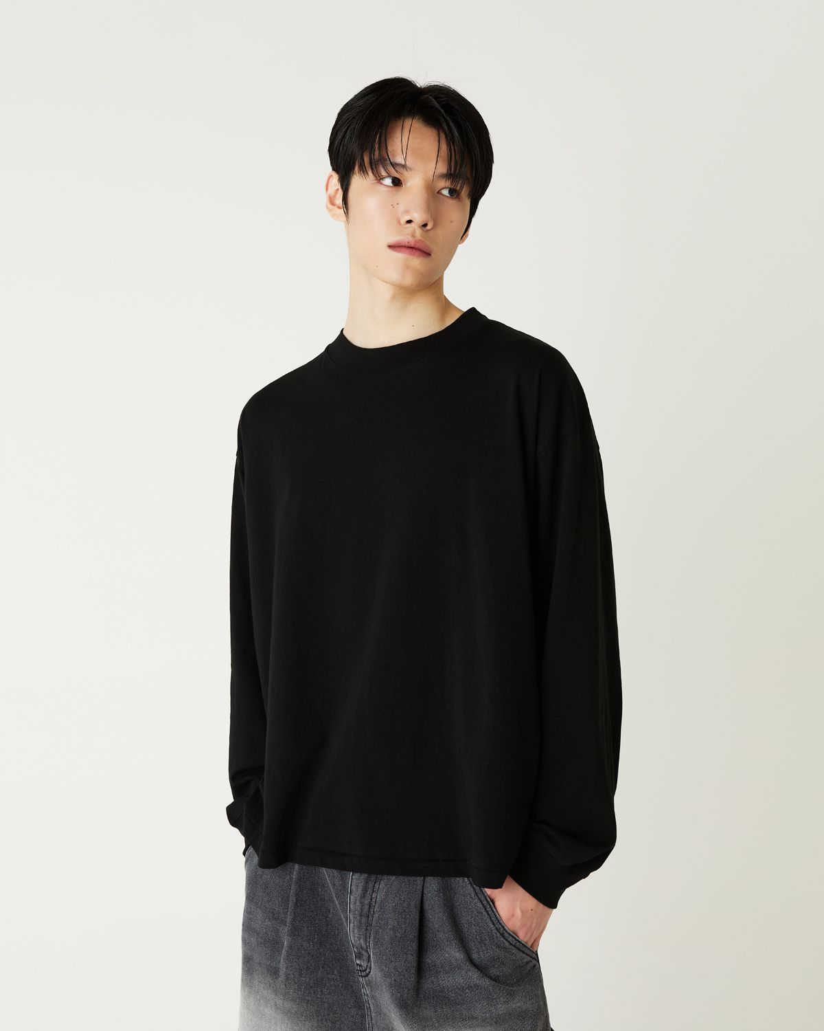 디앤드퀘스천(THEENDQUESTION) Bio-washed t-shirt / BLACK