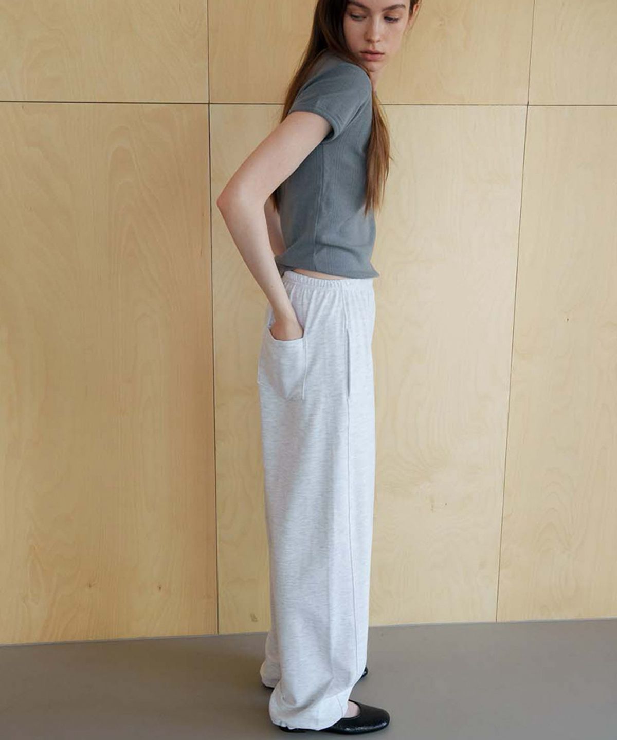 스러움(SEUREOUM) Soft Pointelle Top_Cool Grey