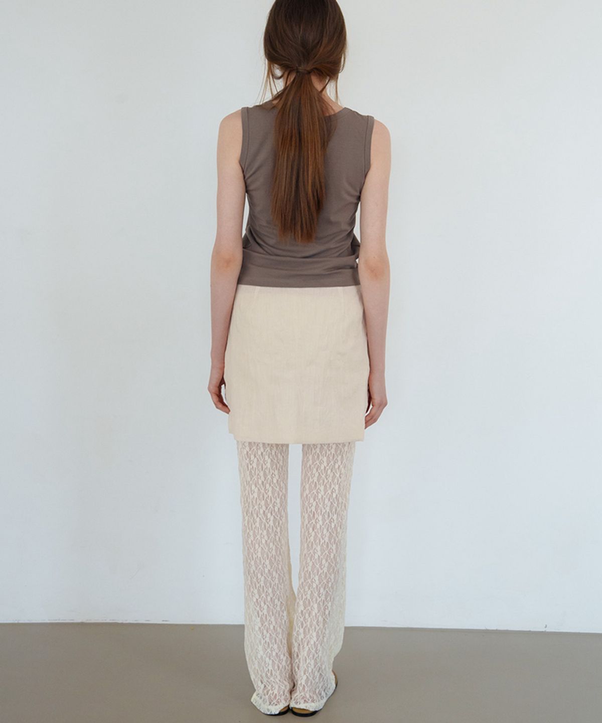 스러움(SEUREOUM) Ete Wrinkle Skirt_Ecru