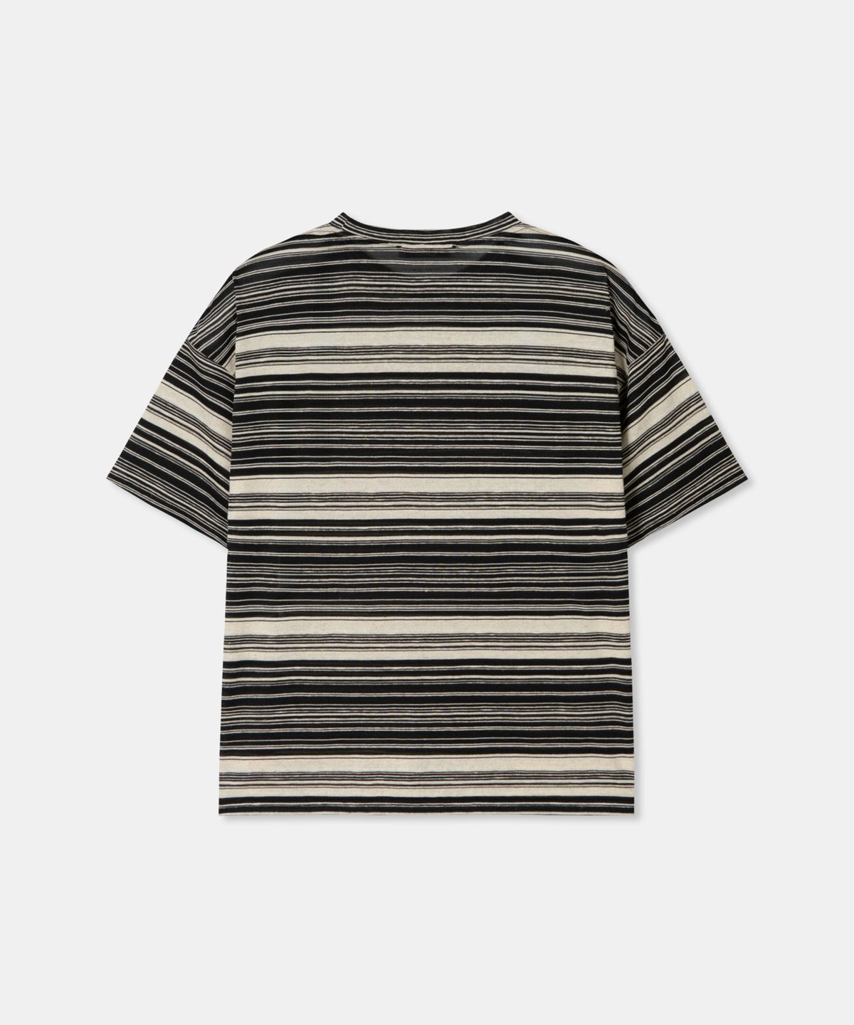 디앤드퀘스천(THEENDQUESTION) Linen stripe t-shirt / BLACK