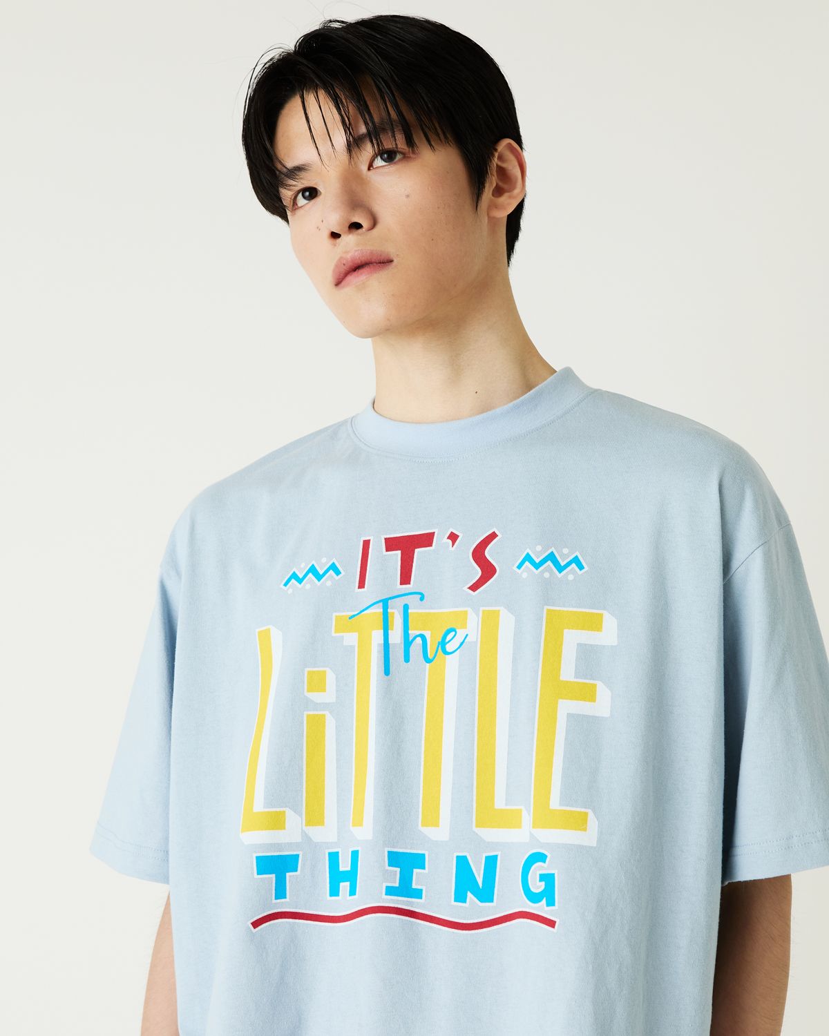 디앤드퀘스천(THEENDQUESTION) Little thing print t-shirt / LIGHT BLUE