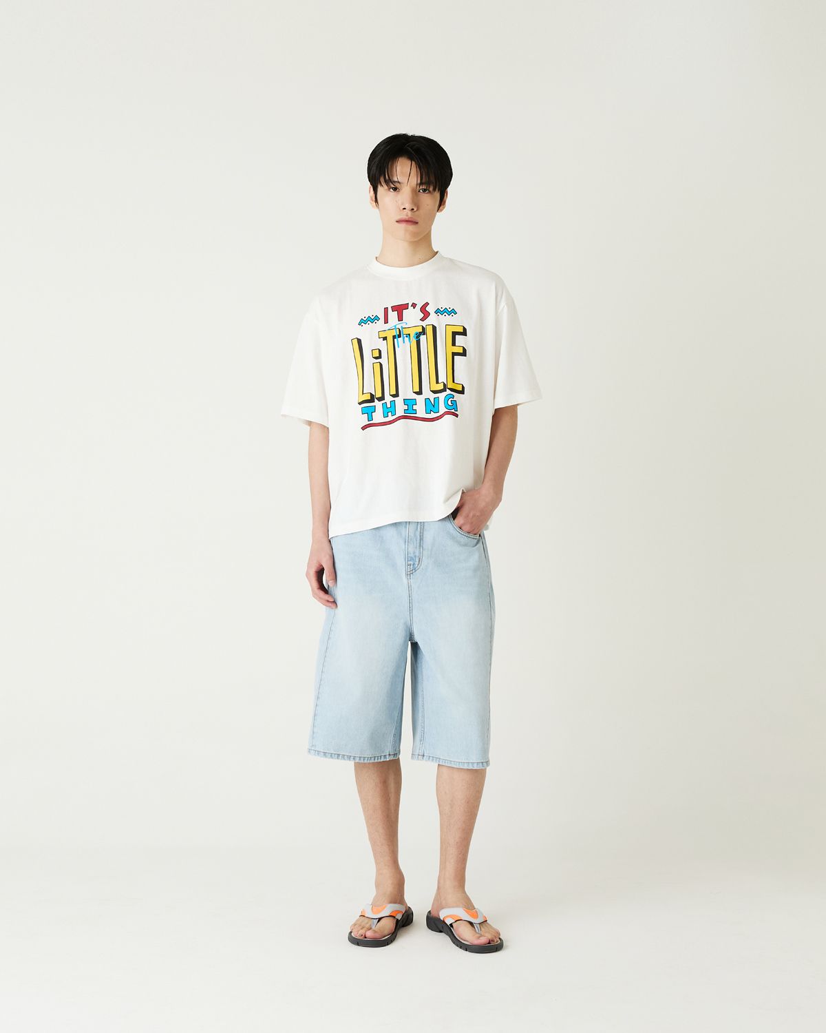 디앤드퀘스천(THEENDQUESTION) Little thing print t-shirt / WHITE