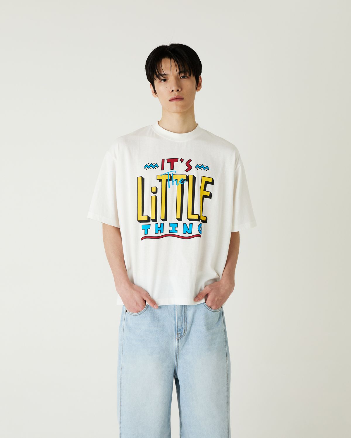 디앤드퀘스천(THEENDQUESTION) Little thing print t-shirt / WHITE
