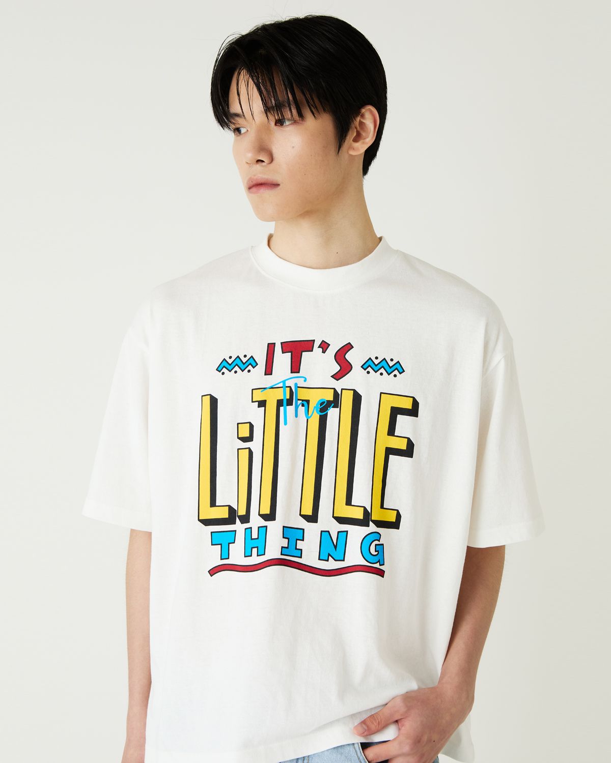 디앤드퀘스천(THEENDQUESTION) Little thing print t-shirt / WHITE