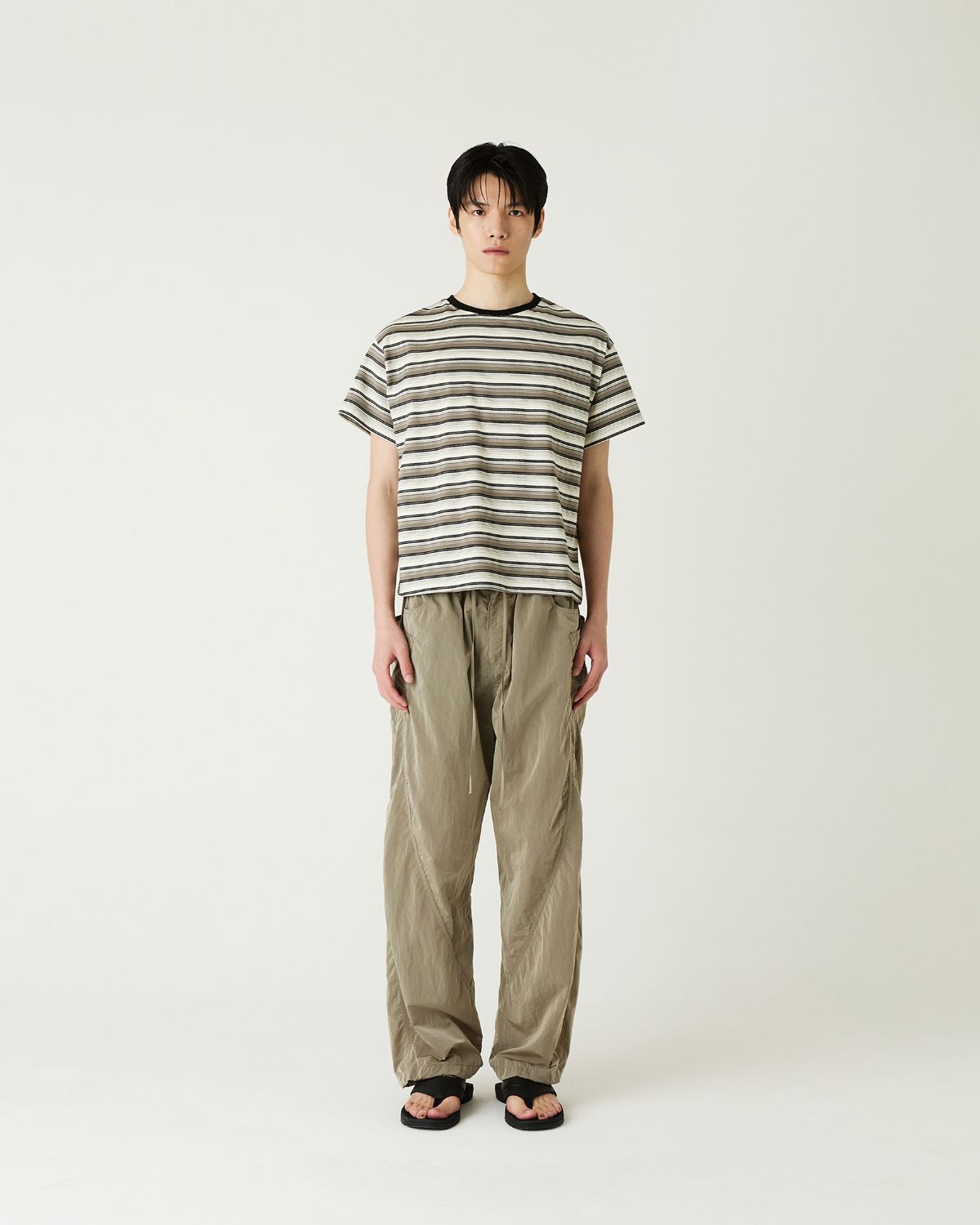 디앤드퀘스천(THEENDQUESTION) Multi stripe t-shirt / GRAY