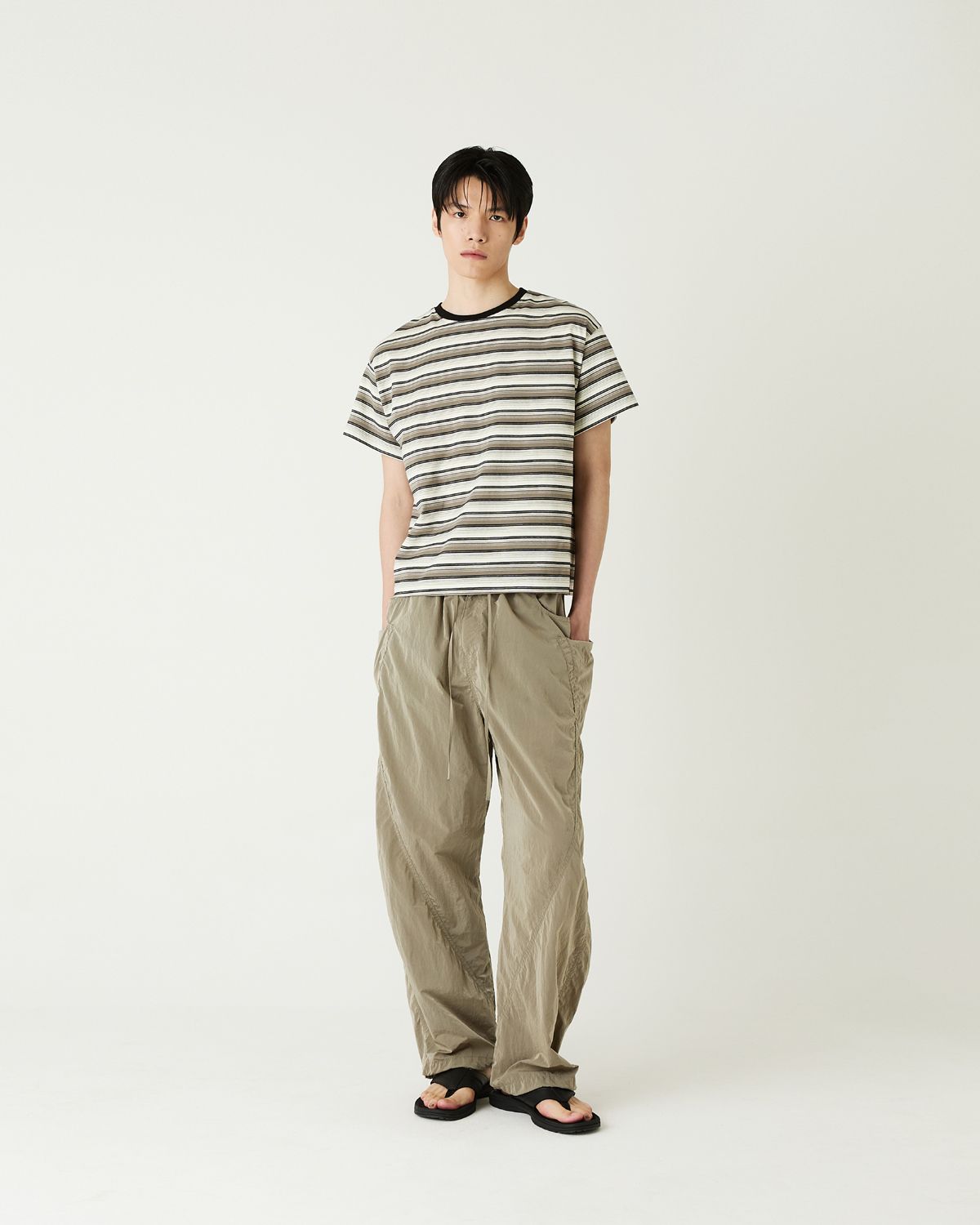 디앤드퀘스천(THEENDQUESTION) Multi stripe t-shirt / GRAY