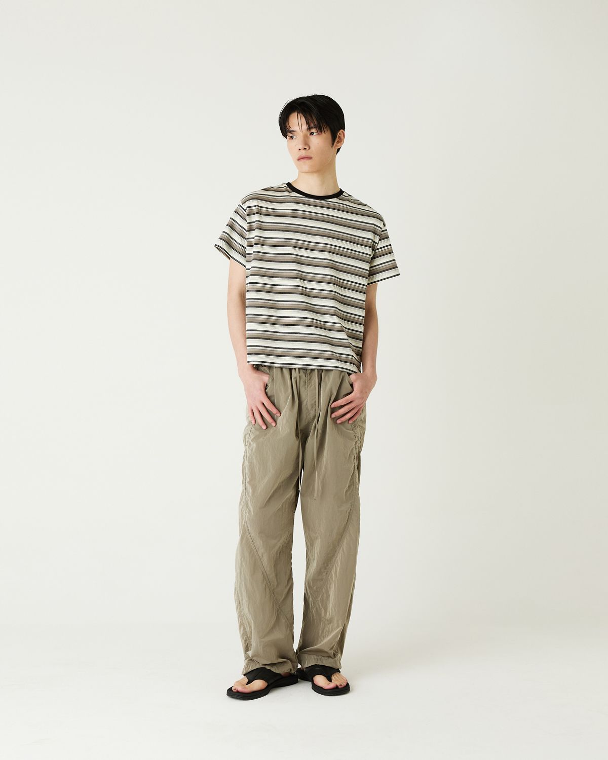 디앤드퀘스천(THEENDQUESTION) Multi stripe t-shirt / GRAY