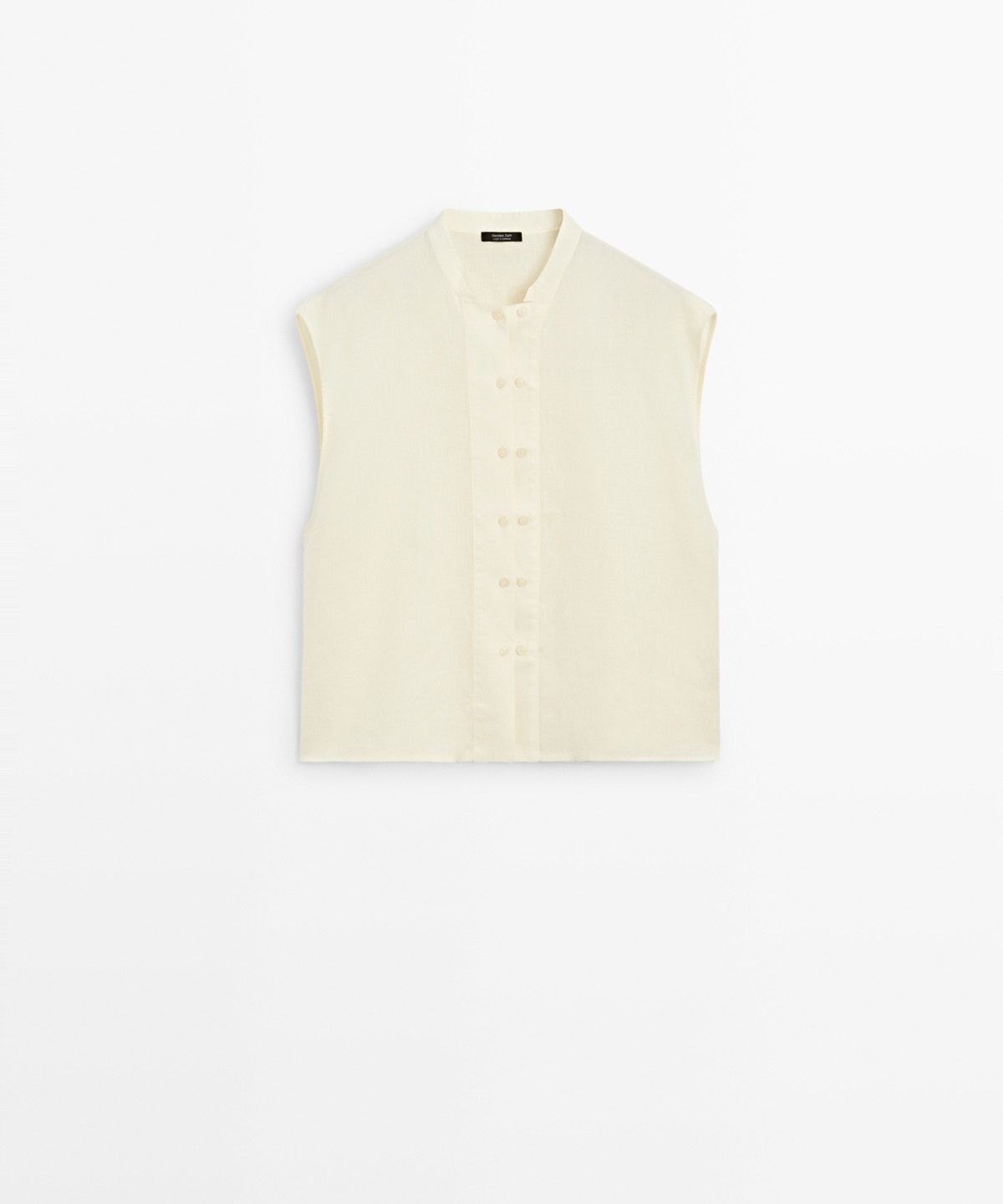 마시모두띠(MASSIMO DUTTI) 버튼 디테일 100% 린넨 플루이드 셔츠
