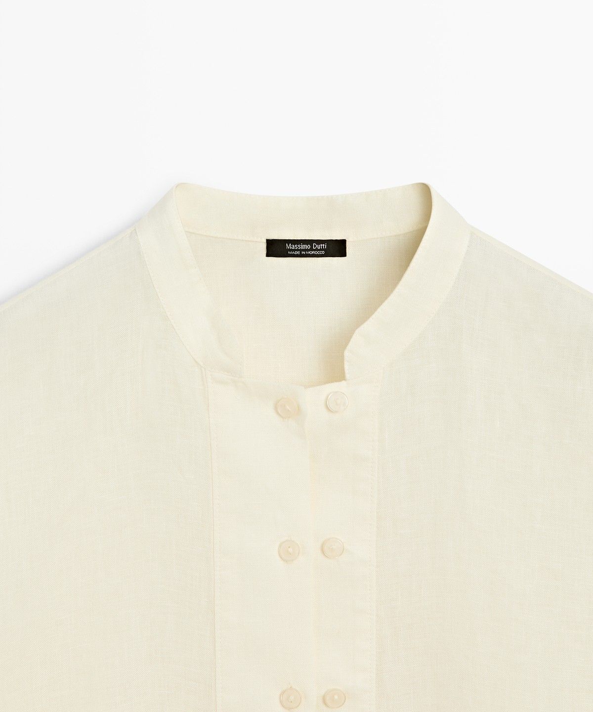 마시모두띠(MASSIMO DUTTI) 버튼 디테일 100% 린넨 플루이드 셔츠