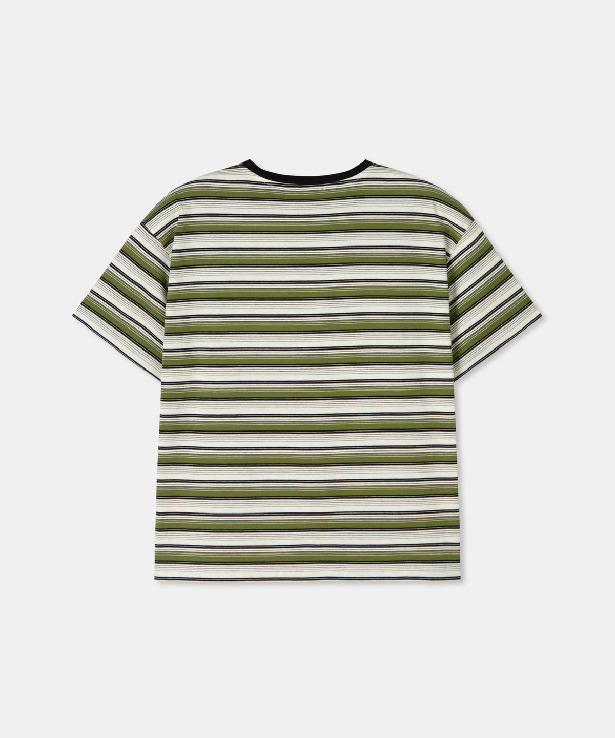 디앤드퀘스천(THEENDQUESTION) Multi stripe t-shirt / KHAKI
