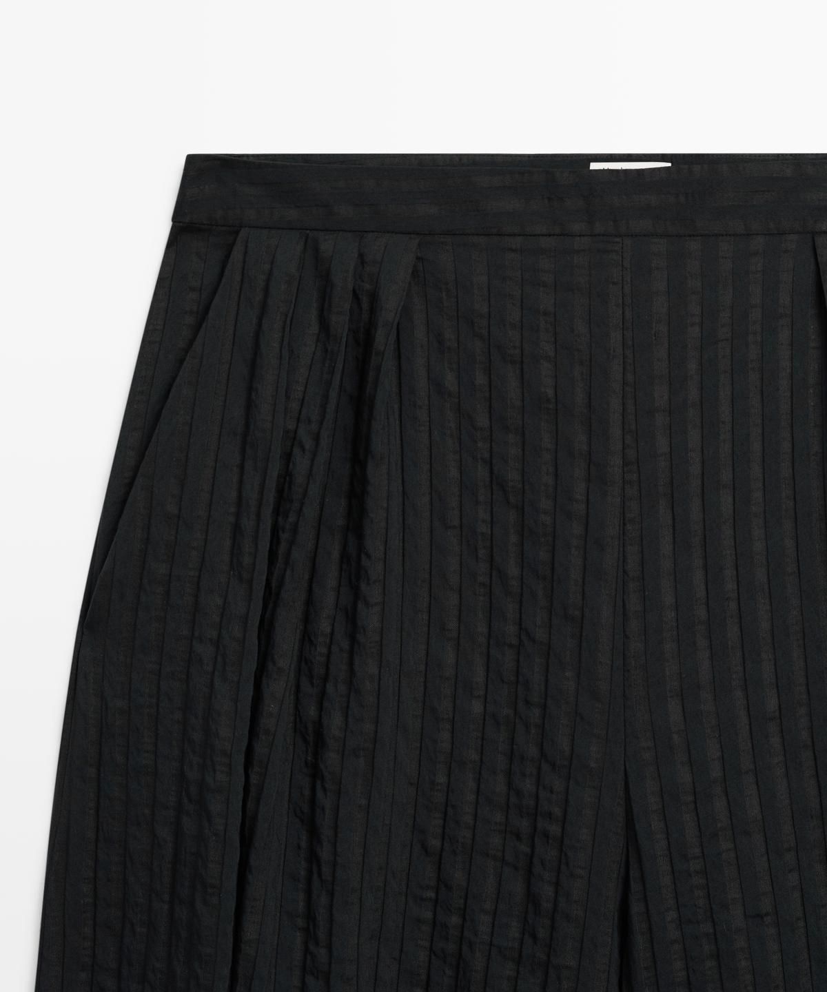 마시모두띠(MASSIMO DUTTI) 플루이드 린넨 사루엘 팬츠