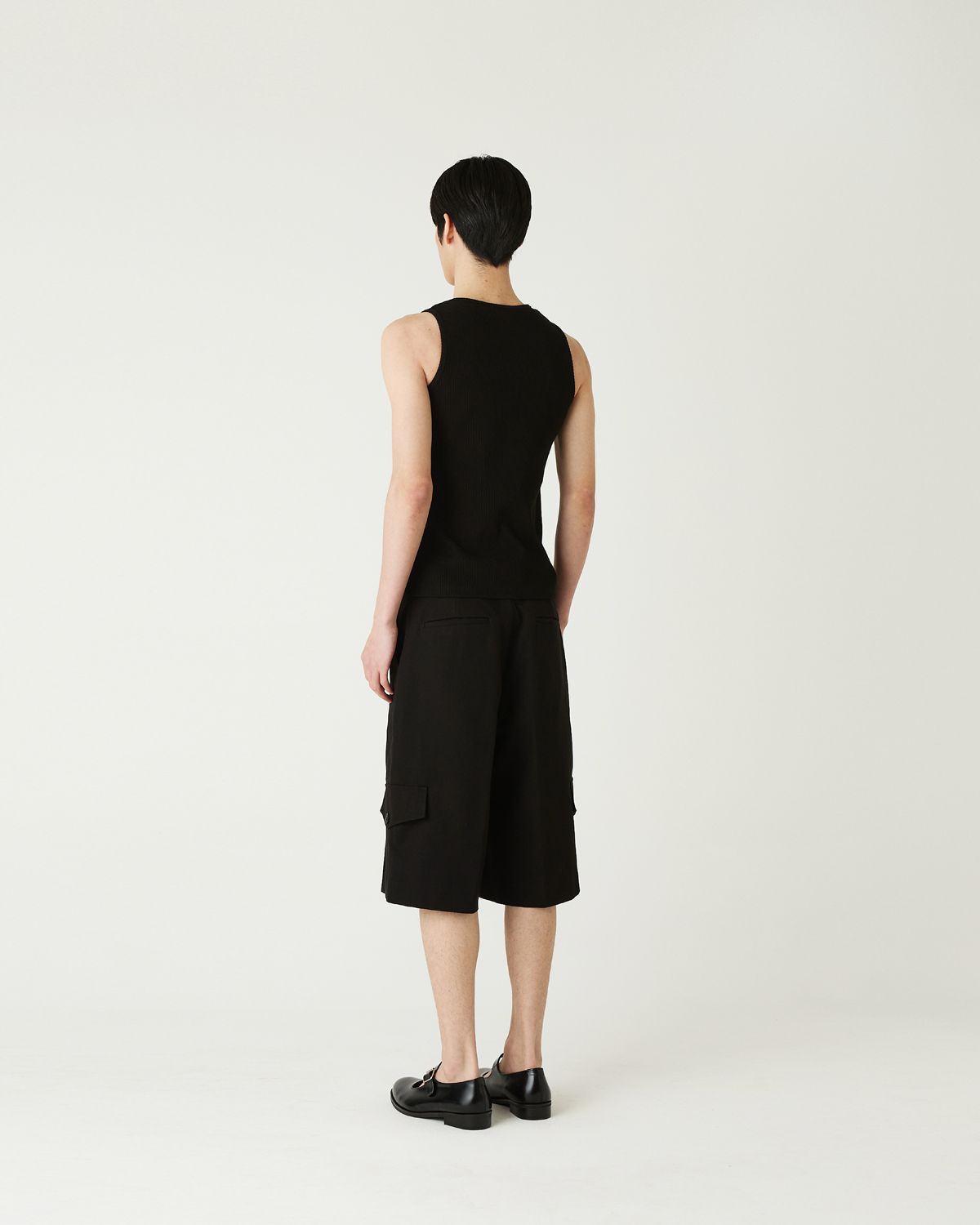 디앤드퀘스천(THEENDQUESTION) Rib sleeveless t-shirt / BLACK